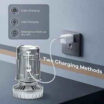 Camping Lantern with Fan & Solar Charging for Phones