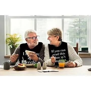 Funny Adult Bibs for Men Washable Reusable - Waterproof Adult Bibs for Eating with Crumb Catcher - Adjustable Dining Clothing Protectors for Adults Seniors Elderly (D Style - 1 Pack)