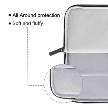 MOSISO Laptop Sleeve Bag Compatible with MacBook Air/Pro, 13-13.3 inch Notebook, Compatible with MacBook Pro 14 inch 2024-2021 M3 M2 M1, PU Leather Padded Bag Waterproof Case, Midnight Green