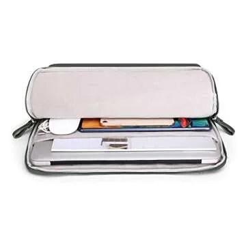 MOSISO Laptop Sleeve Bag Compatible with MacBook Air/Pro, 13-13.3 inch Notebook, Compatible with MacBook Pro 14 inch 2024-2021 M3 M2 M1, PU Leather Padded Bag Waterproof Case, Midnight Green