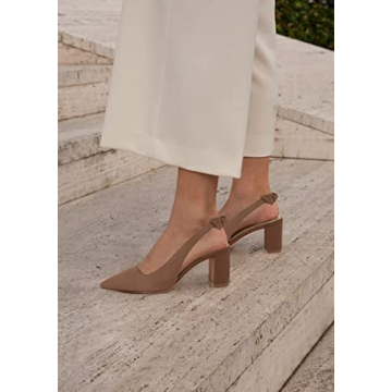 Juliet Holy Womens Pumps Pointed Toe Slip on Slingback Cute Bowknot Classic Chunky Block Heels