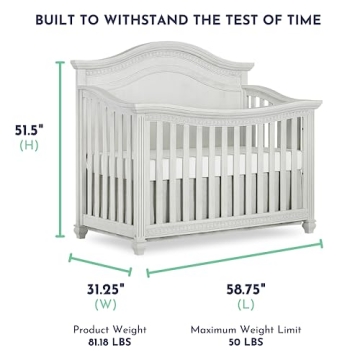 Elegant 5-In-1 Évolur Madison Crib in Antique Grey Mist
