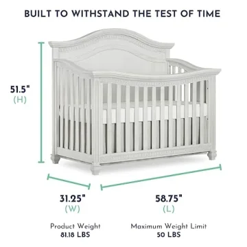 Elegant 5-In-1 Évolur Madison Crib in Antique Grey Mist