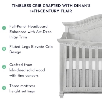 Elegant 5-In-1 Évolur Madison Crib in Antique Grey Mist