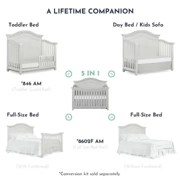 Elegant 5-In-1 Évolur Madison Crib in Antique Grey Mist