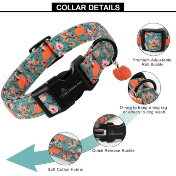 Cute Autumn Dog Collar for All Sizes with Quick Release
