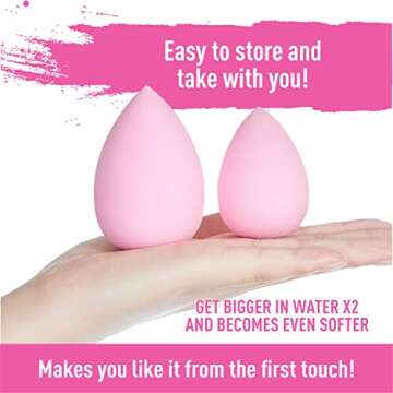 UNIITY ULTRA Soft MakeUp Sponge - Latex Free / Blending Beauty Sponge / Flawless for Liquid, Cream and Powder / Pink-colored Blender Sponge /