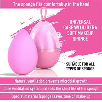 UNIITY ULTRA Soft MakeUp Sponge - Latex Free / Blending Beauty Sponge / Flawless for Liquid, Cream and Powder / Pink-colored Blender Sponge /