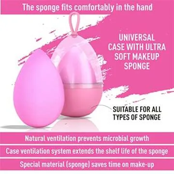 UNIITY ULTRA Soft MakeUp Sponge - Latex Free / Blending Beauty Sponge / Flawless for Liquid, Cream and Powder / Pink-colored Blender Sponge /