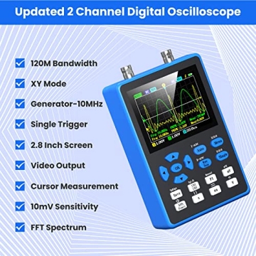 Handheld Oscilloscope 120MHz with Signal Generator and FFT