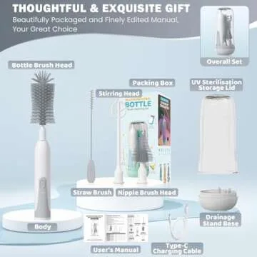 IvyWind Electric Baby Bottle Brush Set - Travel Friendly