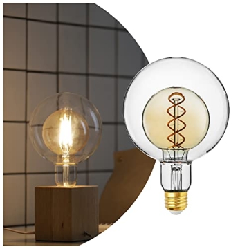 ALAMPEVER Large Globe LED Light Bulbs - Decorative Dimmable LED with 6W Equivalent to 40W Light Bulb...