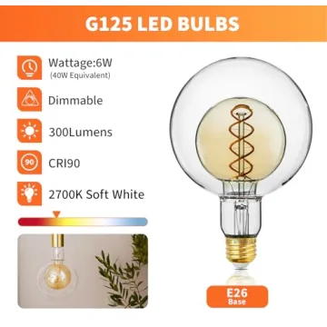 ALAMPEVER Dimmable LED Globe Bulbs, Stylish Lighting