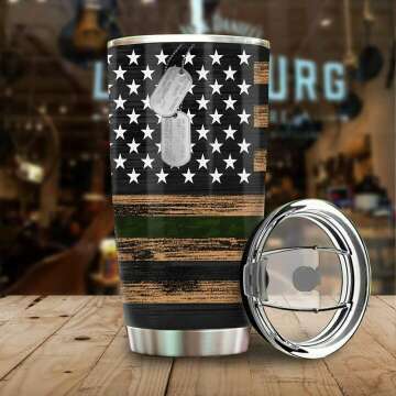 Custom US Army Tumbler Cup - Personalized 20oz Gift