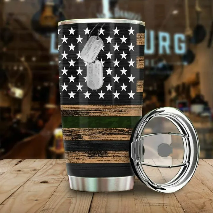 Custom US Army Tumbler Cup - Personalized 20oz Gift