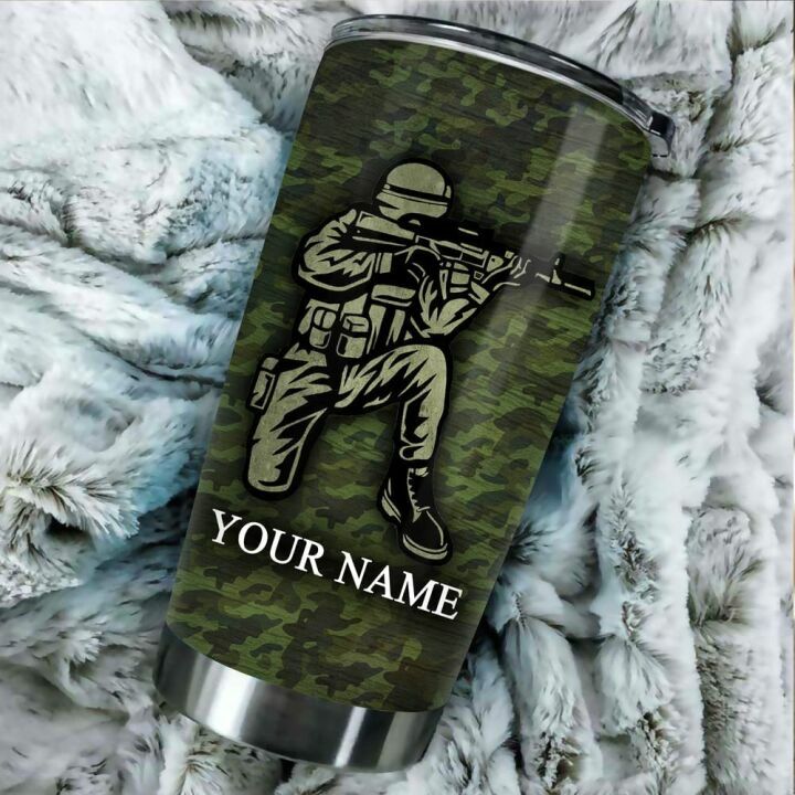 Custom US Army Tumbler Cup - Personalized 20oz Gift