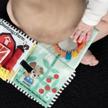 Baby Einstein Farm Explorers Counting at The Farm Soft Activity Book, Multisensory, for Tummy Time, Ages 0+ Months
