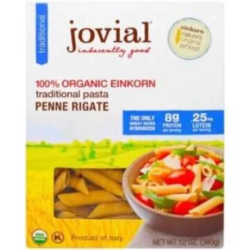 Jovial Penne Rigate Einkorn Pasta - Organic High Protein Pasta