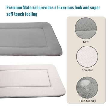 Magic Dog Dog Bed Soft Dog Crate Pad Dog Mat for Medium/Large Dogs, 36 Inches Machine Washable Pet B...