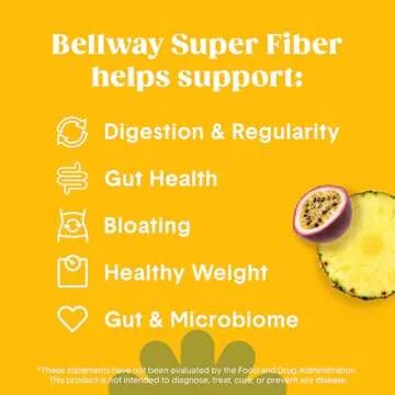 Bellway Super Fiber Powder + Fruit, Sugar Free Organic Psyllium Husk Powder Fiber Supplement for Regularity, Bloating Relief & Gut Health, Non-GMO, Plant-Based, Pineapple Passion Fruit (50 Servings)