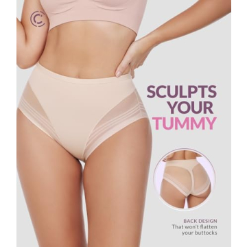 Curveez High Waisted Tummy Control Panties for Women