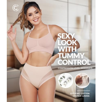 Curveez High Waisted Tummy Control Panties for Women