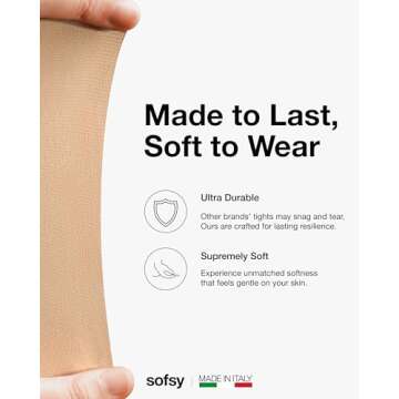 sofsy Italian 40 Den Run-Resistant High-Waist Tights