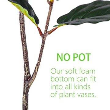 Fit Choice 3.33 Ft Fiddle Leaf Fig Artificial Tree - Polyester, No Watering Needed, Durable Quality
