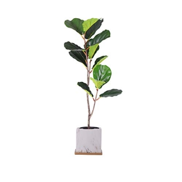 Fit Choice 3.33 Ft Fiddle Leaf Fig Artificial Tree - Polyester, No Watering Needed, Durable Quality