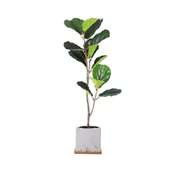 Fit Choice 3.33 Ft Fiddle Leaf Fig Artificial Tree - Polyester, No Watering Needed, Durable Quality