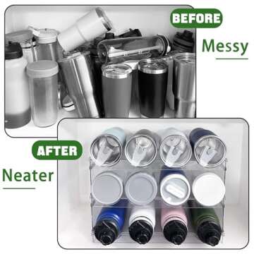 Spaclear 3 Pack Water Bottle Organizer, Stackable Kitchen Home Pantry Organization and Storage Rack,...