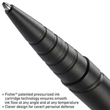 CRKT Williams Tactical Pen 2: Low Profile, EDC Self Defense Survival Pens Made of Black Anodized Aluminum with Fisher Space Ink Cartridge, and Pocket Clip TPENWP