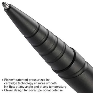 CRKT Williams Tactical Pen 2: Low Profile, EDC Self Defense Survival Pens Made of Black Anodized Aluminum with Fisher Space Ink Cartridge, and Pocket Clip TPENWP