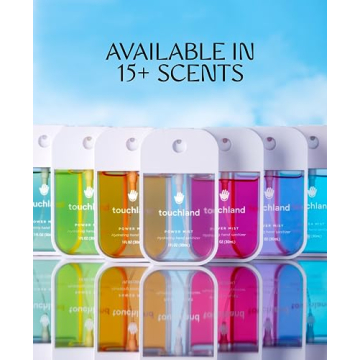 Touchland Power Mist Hydrating Hand Sanitizer Spray, JUICY 3-Pack (Watermelon, Peach, Berry), 500-Sprays each, 1Fl Oz Travel Size (Set of 3)
