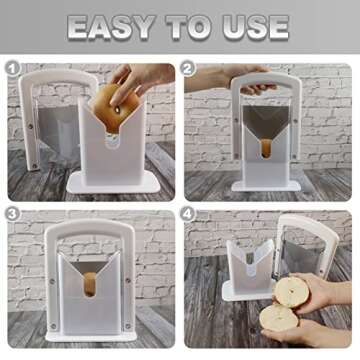 Bagel Slicer with Safety Shield and Stainless Steel Blade