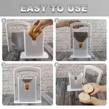 Bagel Slicer with Safety Shield and Stainless Steel Blade