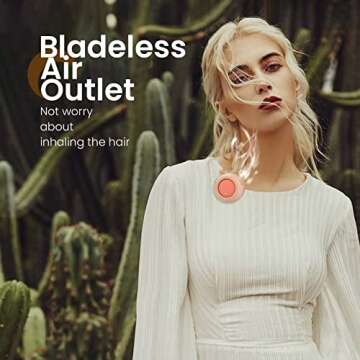 EZ Tuxedo 2023 Newst Personal Fans Portable Rechargeable,Cooling Air Outlet Hands Free Cooling Fan with 3 Speeds Bladeless Fan, Clip On with Clothing,Mini USB Fan for Indoor Outdoor (PINK)