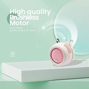 EZ Tuxedo 2023 Newst Personal Fans Portable Rechargeable,Cooling Air Outlet Hands Free Cooling Fan with 3 Speeds Bladeless Fan, Clip On with Clothing,Mini USB Fan for Indoor Outdoor (PINK)