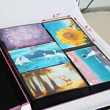 Ksmxos 600 Pockets Leather Cover Photo Album 4x6 Large Capacity for Baby Family Wedding Anniversary Albums Rose