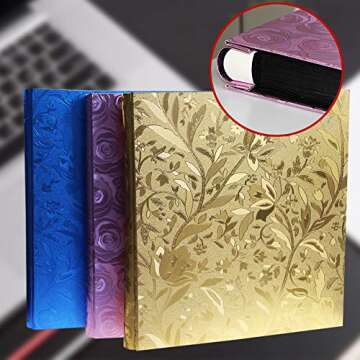 Ksmxos 600 Pockets Leather Cover Photo Album 4x6 Large Capacity for Baby Family Wedding Anniversary Albums Rose