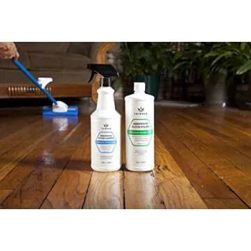 TriNova Hardwood Floor Polish and Restorer - High Gloss Wax, Protective Coating. Best Resurfacing Applicator with Mop or Machine to Restore Natural Beauty 32oz