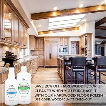 TriNova Hardwood Floor Polish and Restorer - High Gloss Wax, Protective Coating. Best Resurfacing Applicator with Mop or Machine to Restore Natural Beauty 32oz