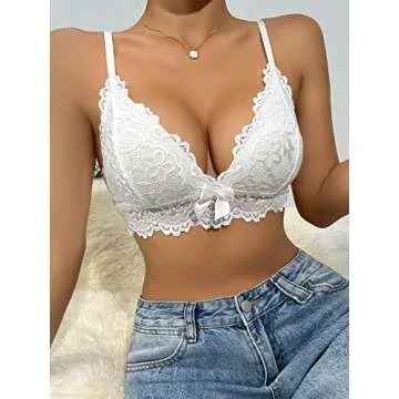 SweatyRocks Floral Lace Wireless Bralette for Women