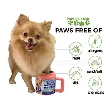 Paw Plunger – Dog Paw Cleaner - Dog and Puppy Essentials - Portable Dirty Paw Washer - Ideal for Medium Dogs - Black