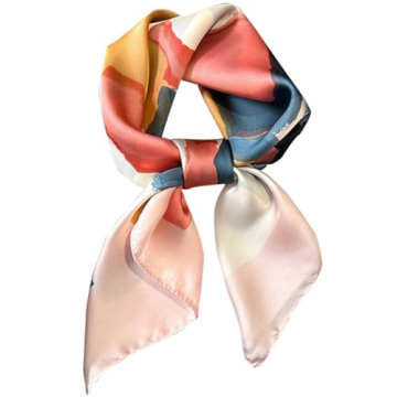 kcctoo 27.5" Mulberry Silk Feeling Head Scarf Women's Fashion Square Neck Satin Scarfs for Bag Hair ...