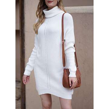 MissyLife Women Knitted Turtleneck Sweater Dress - Cozy Style