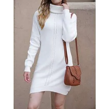 MissyLife Women Knitted Turtleneck Sweater Dress - Cozy Style