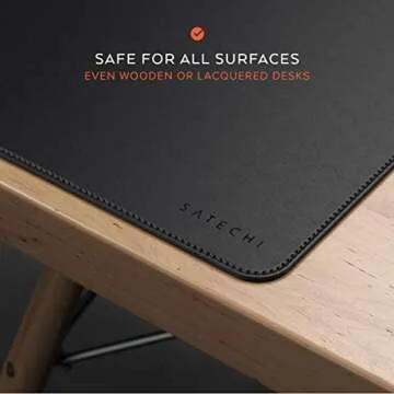 Satechi Leather Desk Mat, Large Mouse Pad for Office and Home (Black, 23")