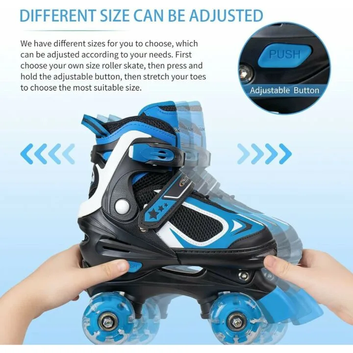 Adjustable Kids Roller Skates with LED Lights