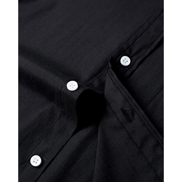 Men's Solid Black Oxford Shirt - Long Sleeve, Button-Down